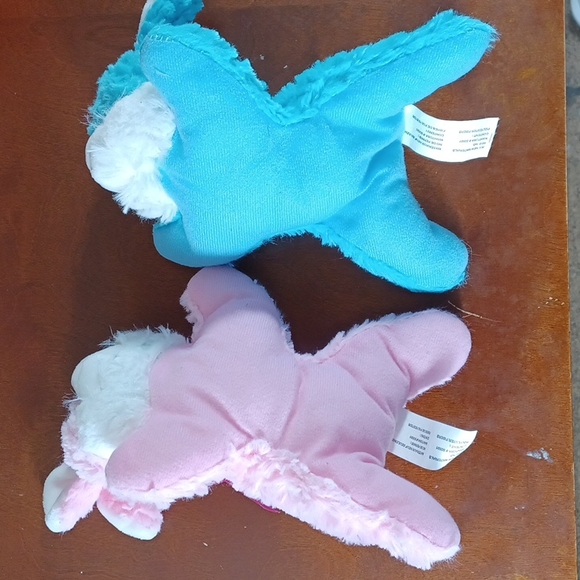 ✓Fuzzy Friends Easter stuffed animal bunny rabbit pink and blue lot of two plush - Picture 11 of 17
